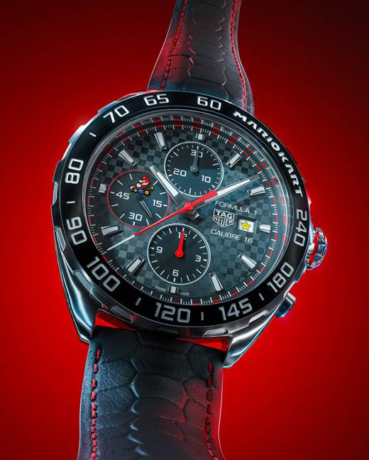 TAG HEUER泰格豪雅推出两款全新马力欧卡丁车 （MARIO KART）联名腕表： 泰格豪雅F1系列马力欧卡丁车限量版